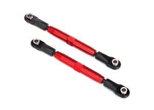 Camber links, rear (TUBES red-anodized, 7075-T6 aluminum, stronger than titanium) (73mm) (2)/ rod ends (4)/ aluminum wrench (1)