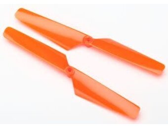 Traxxas .Rotor blade set, orange (2)/ 1.6x5mm BCS (2)