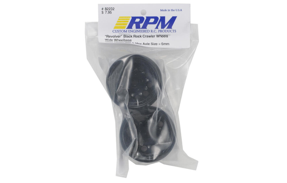 Revolver" Crawler Wheels, Wide Base, Black