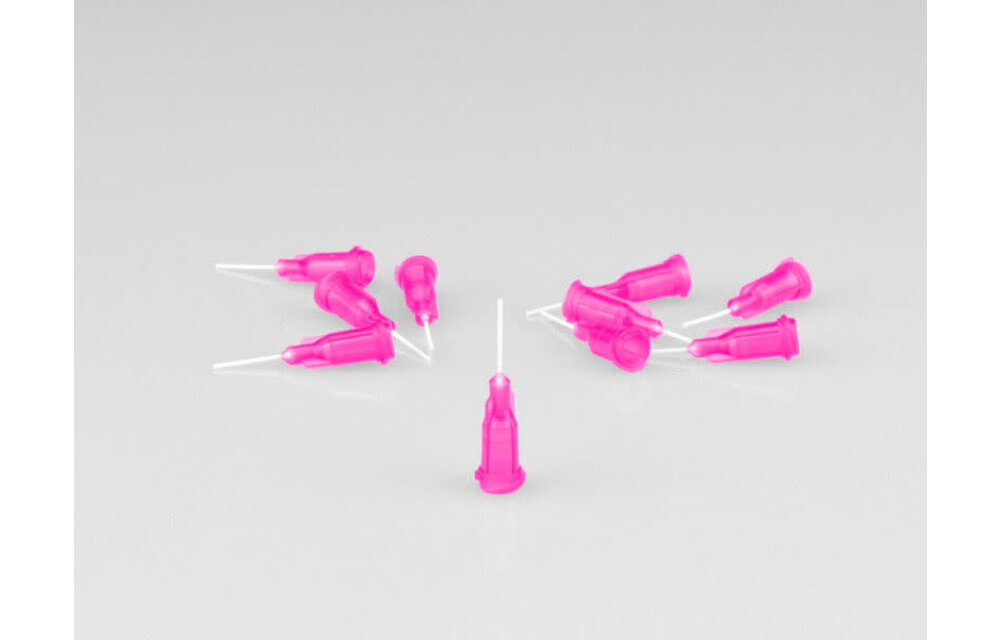 Glue tip needle, thin bore, - red 10pc