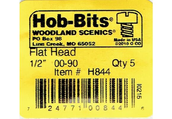 00-90 1/2" Flat Head Machine Screw (5)