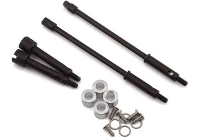 Hot Racing Axial SCX24 +4mm Wide Track Steel Drive Stub Axle Set