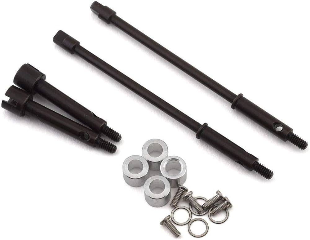 Hot Racing Axial SCX24 +4mm Wide Track Steel Drive Stub Axle Set