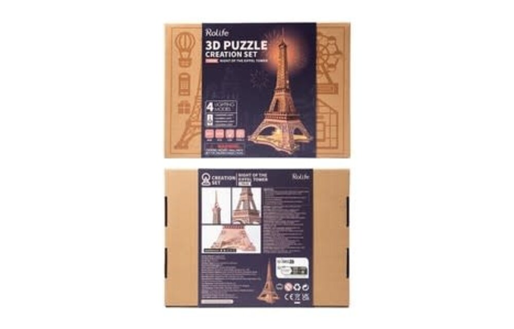Night of the Eiffel Tower 3D Wooden Puzzle