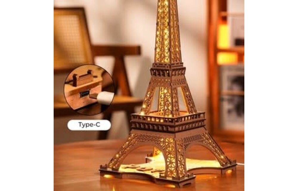 Night of the Eiffel Tower 3D Wooden Puzzle