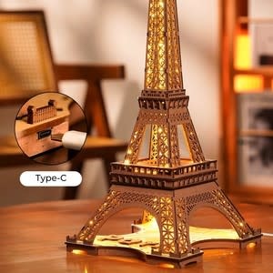 Night of the Eiffel Tower 3D Wooden Puzzle