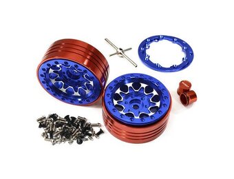 Alloy Beadlock Wheels for 1/10 Enduro Sendero Blue