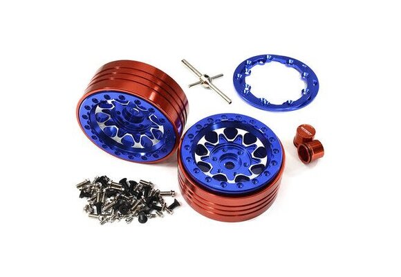 Alloy Beadlock Wheels for 1/10 Enduro Sendero Blue