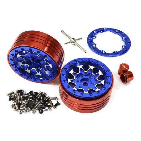 Alloy Beadlock Wheels for 1/10 Enduro Sendero Blue