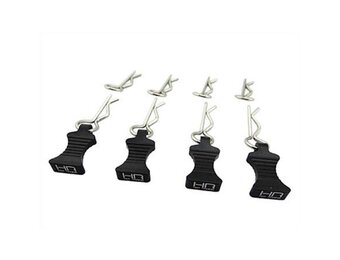 1/10 Black Aluminum EZ Pulls (4) Body Clips (8)