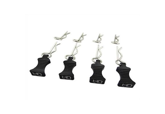 1/10 Black Aluminum EZ Pulls (4) Body Clips (8)