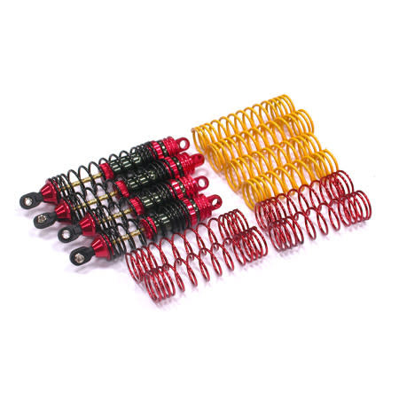 XSR Shock Set (4), Red: Nitro Stampede & Rustler