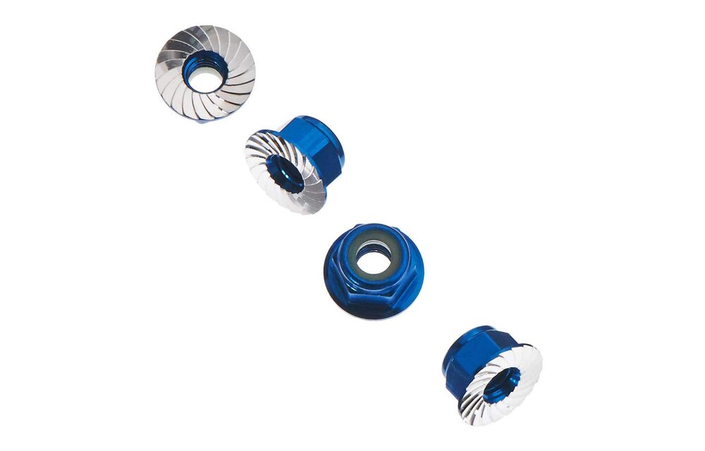 AXA1046 Wheel Nut M4 Serrated Blue (4)