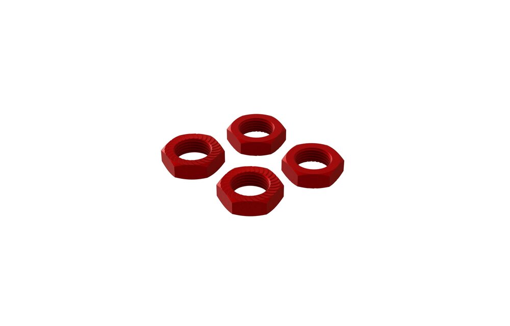 AR310906 Aluminum Wheel Nut 17mm Red (4)