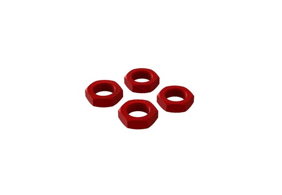 AR310906 Aluminum Wheel Nut 17mm Red (4)