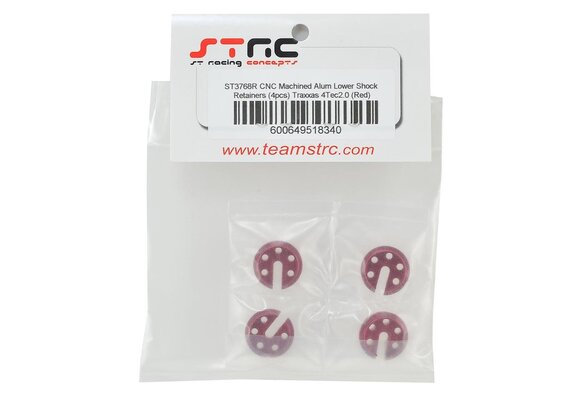 Lightweight Alum Lower Shock Retainers-Traxxas 4Tec 2.0 Red
