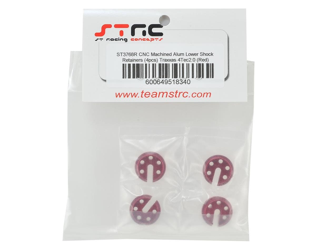 Lightweight Alum Lower Shock Retainers-Traxxas 4Tec 2.0 Red