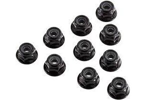 AX31250 Serrated Nylon Lock Nut Black 4mm (10)