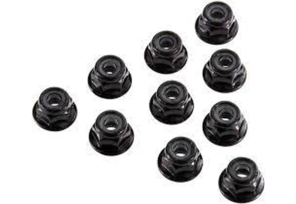 AX31250 Serrated Nylon Lock Nut Black 4mm (10)
