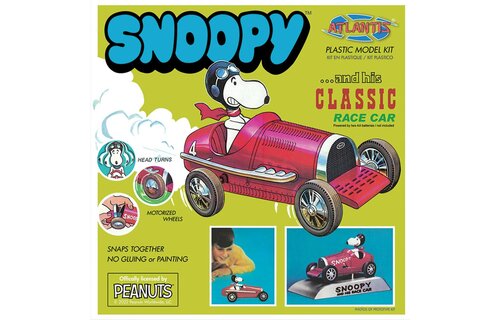 Snoopy and Race Car Snap Plastic Model Kits