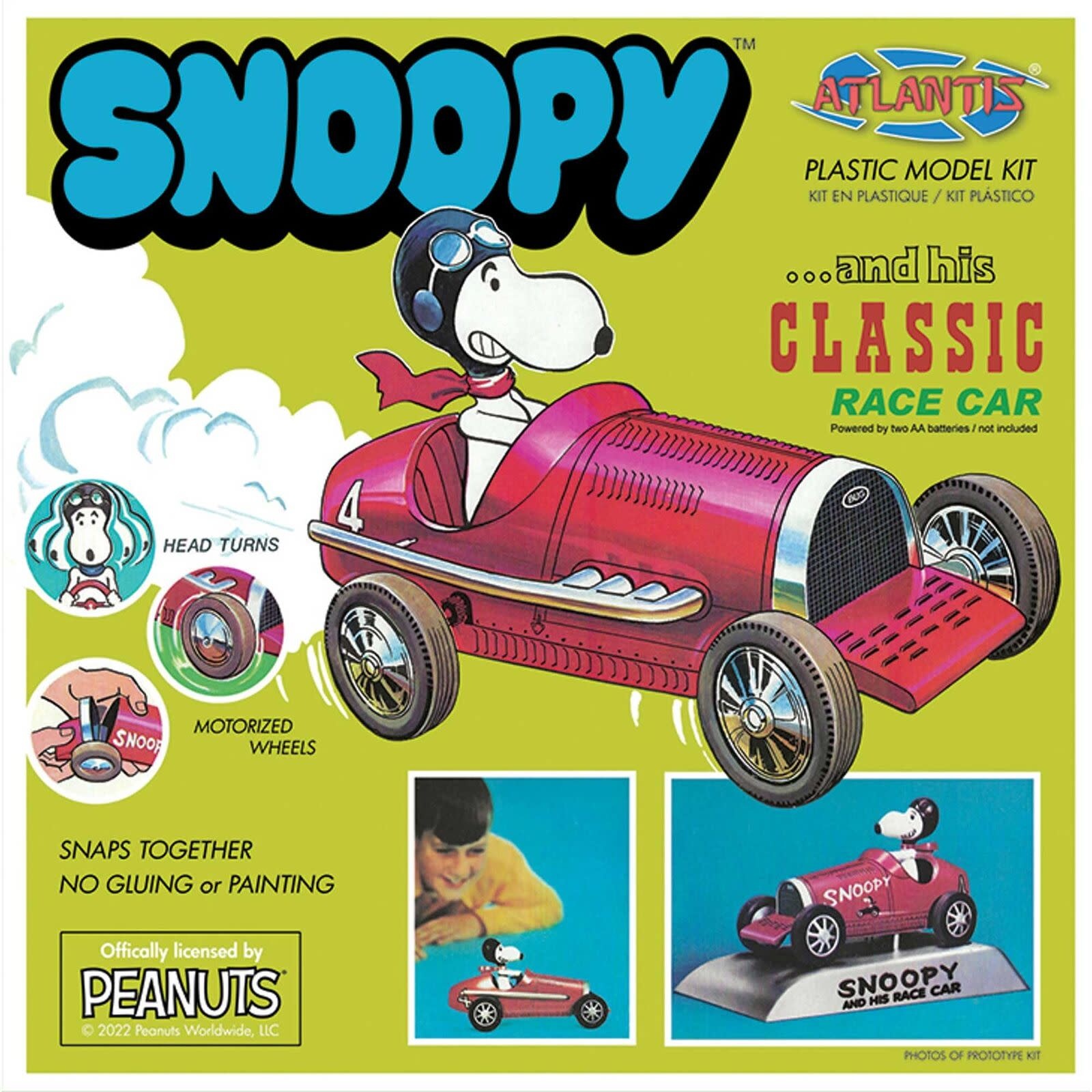 Snoopy and Race Car Snap Plastic Model Kits