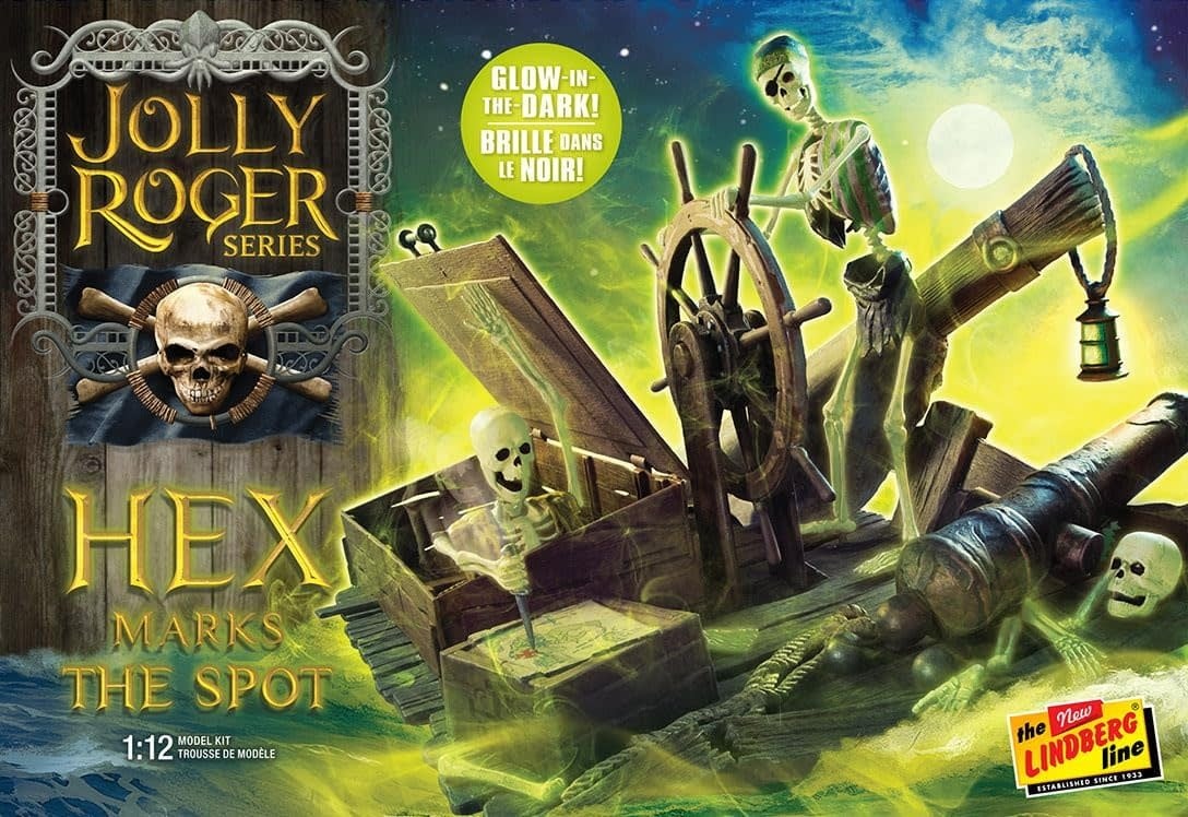 1/12 Jolly Roger Hex Marks the Spot Model Kit: Pirate ship on Ship Wreck Deck Glow-in-the-Dark, LND-617