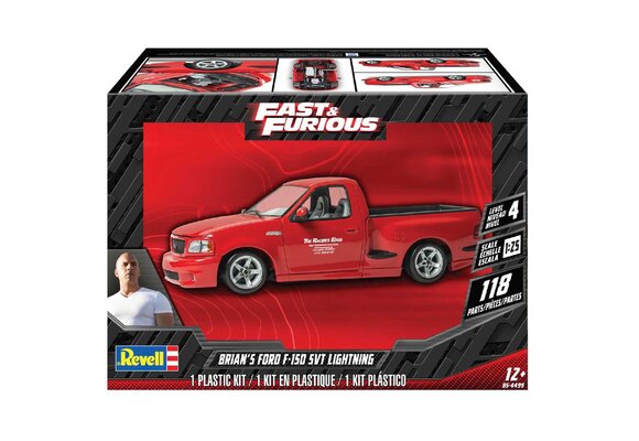 1/25 Fast & Furious Brian's Ford F150 SVT Lightning Pickup Truck Plastic Model Kit