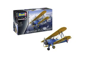 1/32 Stearman PT17 Kaydet BiPlane Plastic Model Kit, RVL-3837