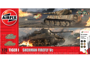1/72 Tiger I vs Sherman Firefly Vc Classic Conflict Gift Set w/paint & glue, A50186