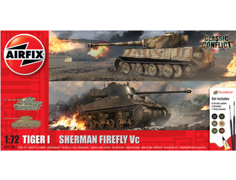 1/72 Tiger I vs Sherman Firefly Vc Classic Conflict Gift Set w/paint & glue, A50186