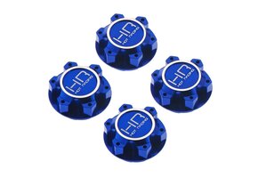 Hot Racing Aluminum 25mm Hex Serrated Nut Blue X-Maxx