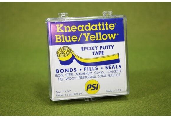 Kneadatite Green Stuff Blue/Yellow Two-Part Epoxy Putty Tape 1"x36" Roll (net wt. 3.5oz.)
