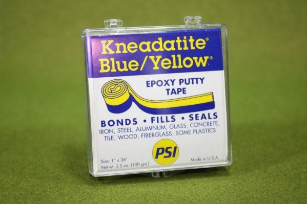 Kneadatite Green Stuff Blue/Yellow Two-Part Epoxy Putty Tape 1"x36" Roll (net wt. 3.5oz.)