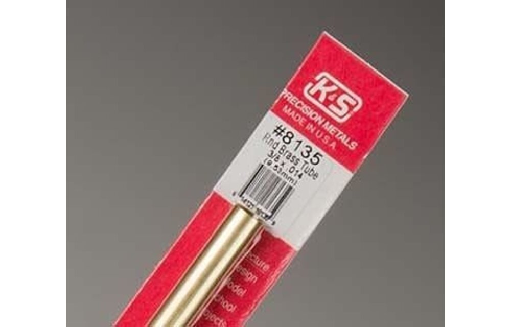 3/8"x12" round brass tube 0.14"