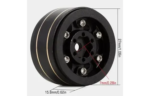 1.0" Z1 Brass Beadlock Crawler Wheels, for 1/24 Axial SCX24, PHB5324