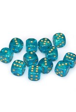 Chessex Chessex: 16mm D6 - Borealis - Teal w/ Gold