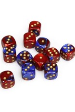 Chessex Chessex: 16mm D6 - Gemini - Blue-Red w/ Gold