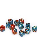 Chessex Chessex: 16mm D6 - Gemini - Red Teal w/ Gold