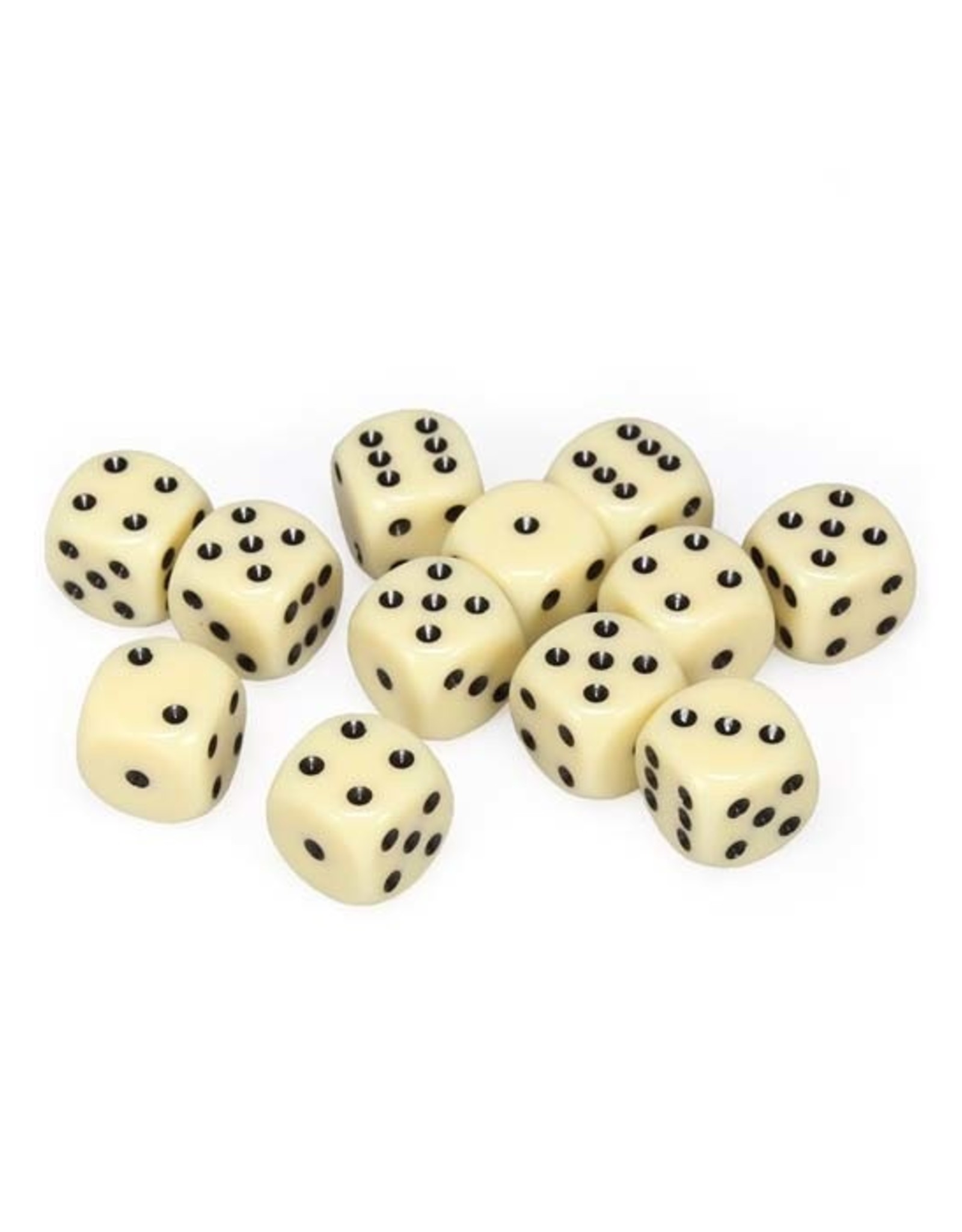 Chessex Chessex: 16mm D6 - Opaque - Ivory w/ Black