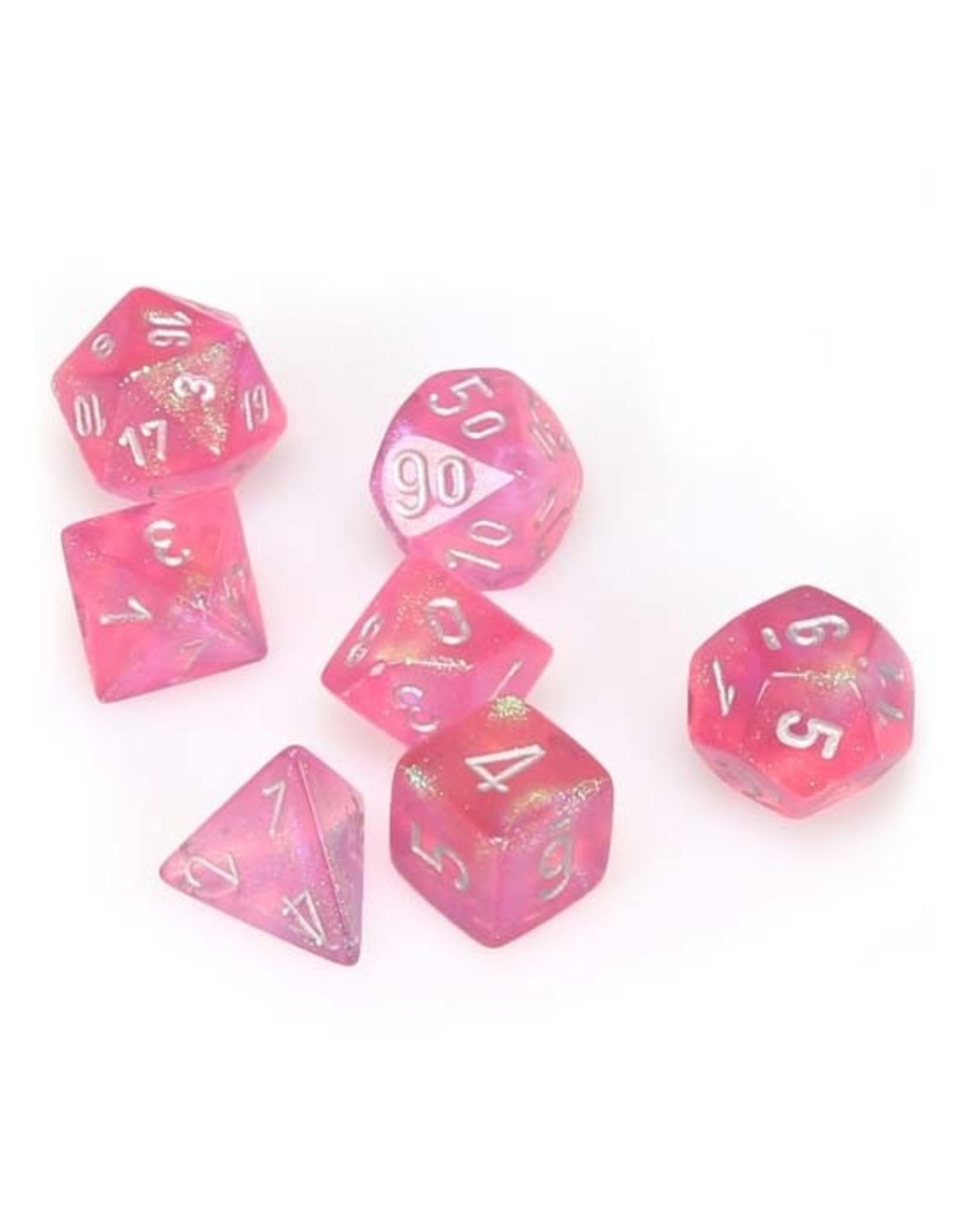 Chessex Chessex: Poly 7 Set - Borealis - Pink w/ Silver