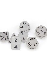 Chessex Chessex: Poly 7 Set - Frosted - Clear w/ Black