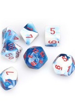 Chessex Chessex: Poly 7 Set - Gemini - Astral Blue-White w/ Red