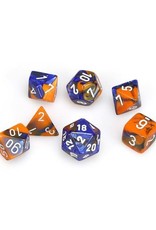 Chessex Chessex: Poly 7 Set - Gemini - Blue-Orange w/ White