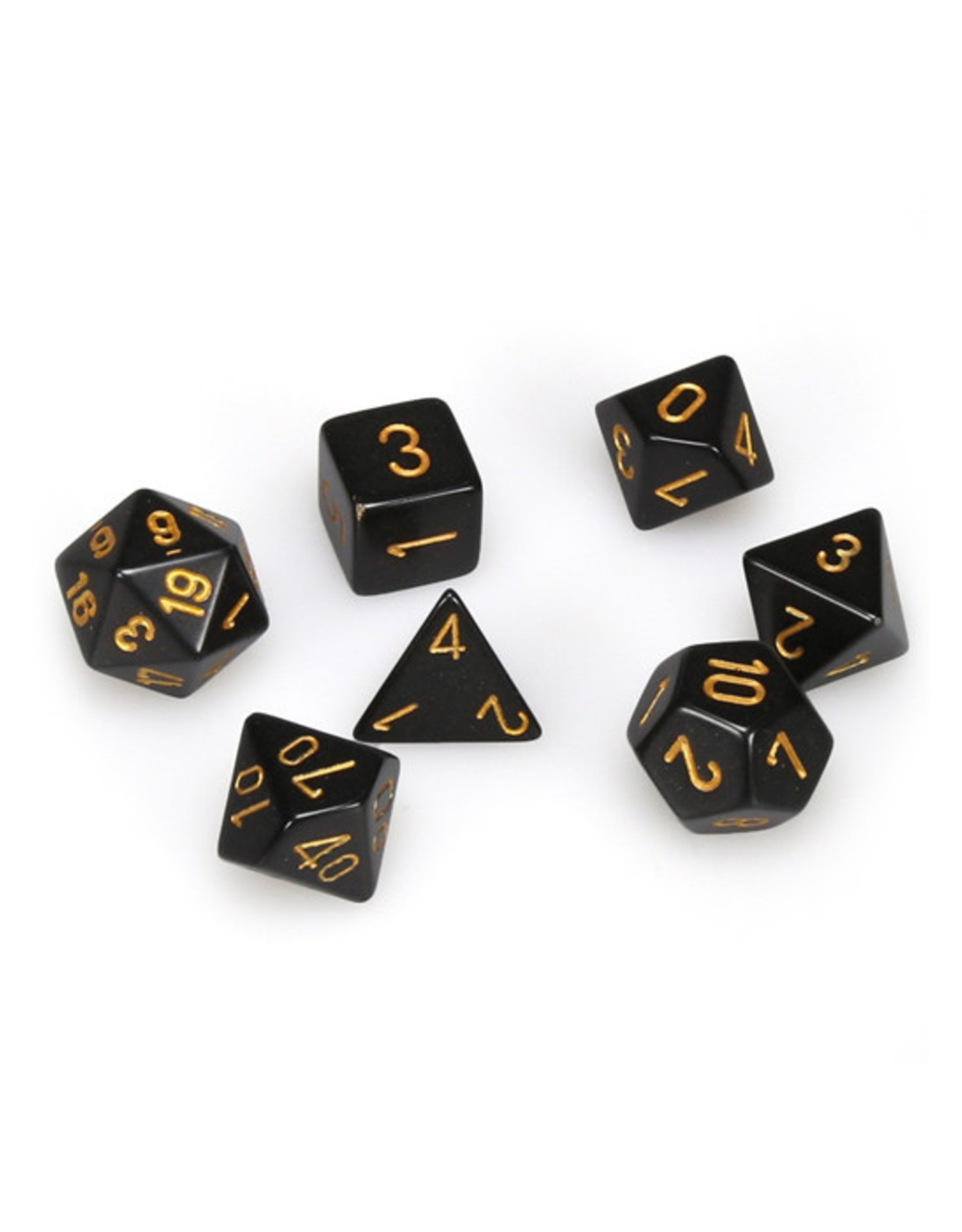 Chessex Chessex: Poly 7 Set - Opaque - Black w/ Gold