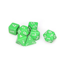 Chessex Chessex: Poly 7 Set - Opaque - Green w/ White