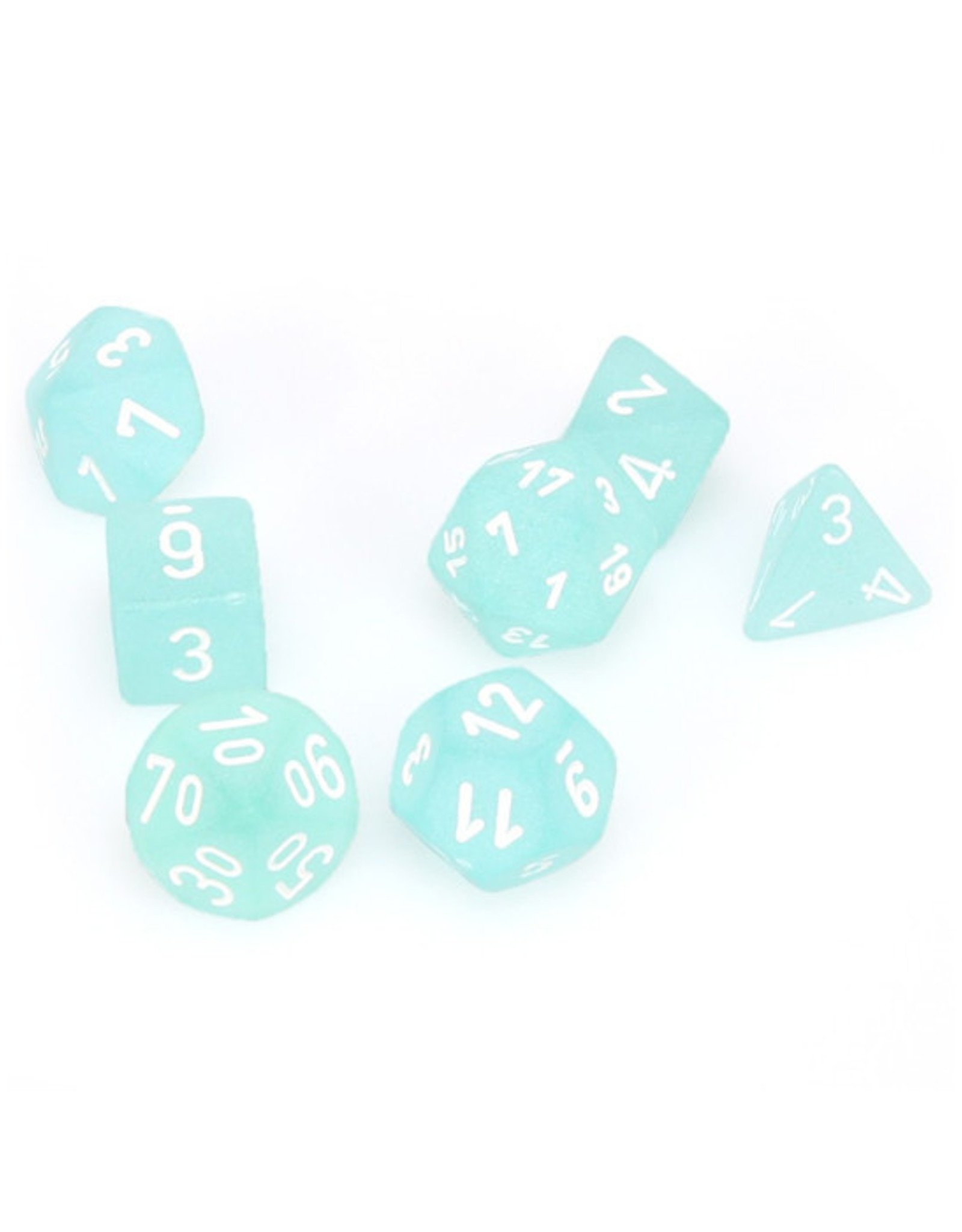 Chessex Chessex: Poly 7 Set - Frosted - Teal w/ White