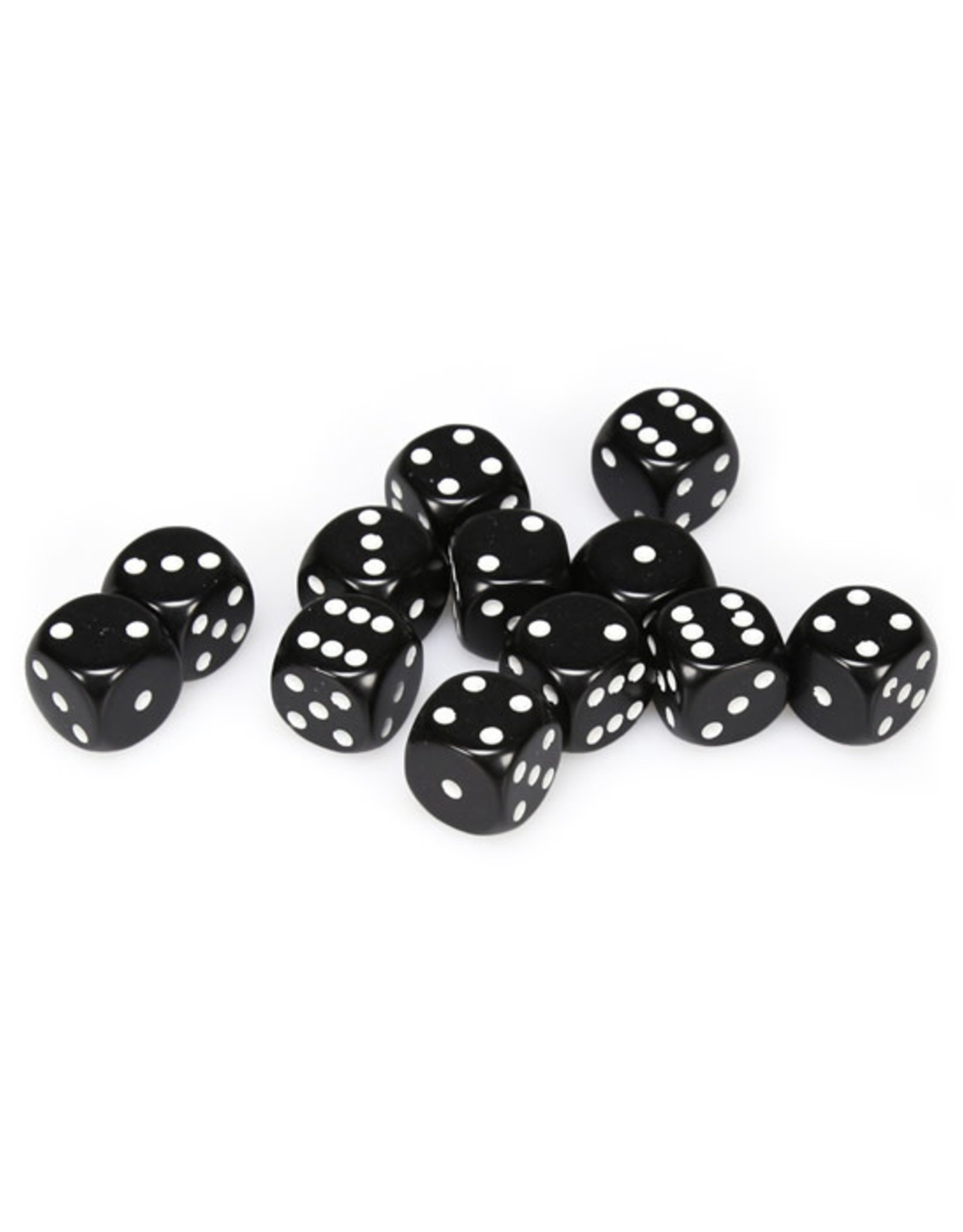 Chessex Chessex: 16mm D6 - Opaque - Black w/ White
