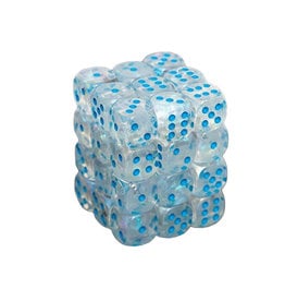 Chessex Chessex: 12mm D6 - Borealis - Icicle w/ Light Blue