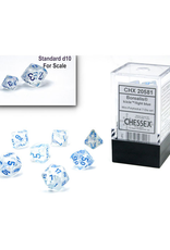 Chessex Chessex: Poly 7 Set - Mini - Borealis - Icicle w/ Light Blue