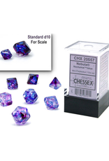 Chessex Chessex: Poly 7 Set - Mini - Nebula - Nocturnal w/ Blue